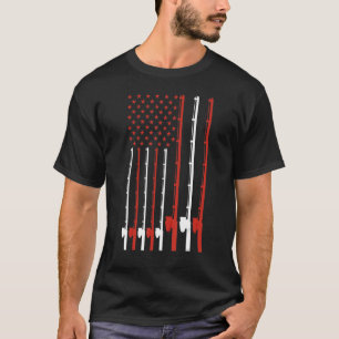 Fischen unter amerikanischer Flagge T-Shirt