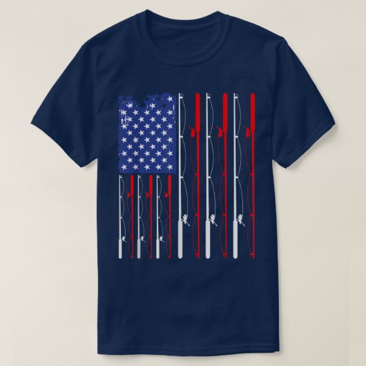 Fischen unter amerikanischer Flagge über 60  T-Shirt (Design vorne)
