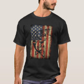 Fischen unter der Flagge der USA Fischerei T-Shirt (Vorderseite)