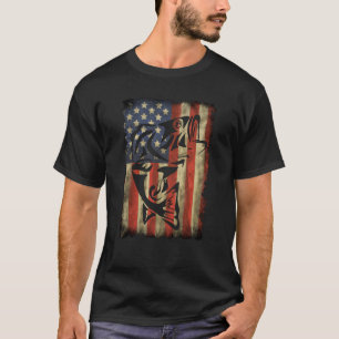 Fischen unter der Flagge der USA Fischerei T-Shirt