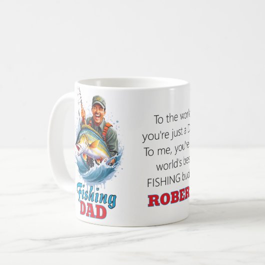 Fischen Vater Frohes Vatertag Fisch Kaffeetasse (Vorderseite Links)