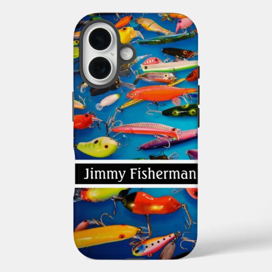 Fischen Viele Fischköpfe Design Persönliche Namen Case-Mate iPhone Hülle (Rückseite)
