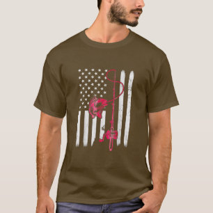 Fischen Vintage Flagge der USA Geschenk für T-Shirt