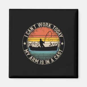 Fischen Vintage Ich kann heute nicht arbeiten Mein Magnet