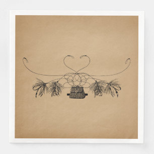 Fischen Vintage Kunst Serviette