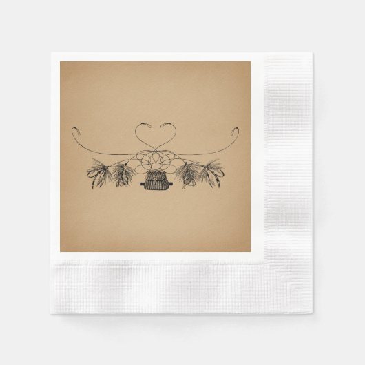 Fischen Vintage Kunst Serviette (Vorderseite)