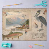 Fischen Vintager Forellensee Fischen Entdeckungsre Seidenpapier (Basteln)