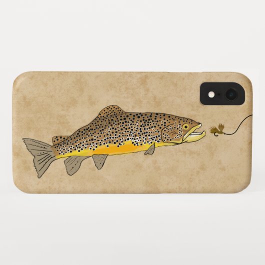 Fischen von Brauner Forelle Case-Mate iPhone Hülle (Rückseite (Horizontal))