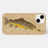 Fischen von Brauner Forelle Case-Mate iPhone Hülle (Rückseite (Horizontal))