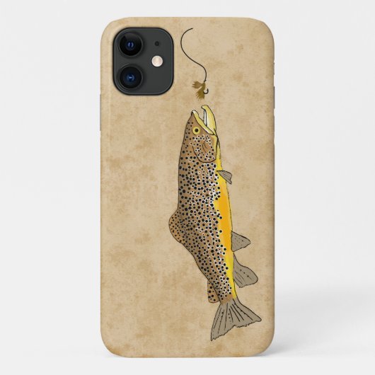 Fischen von Brauner Forelle Case-Mate iPhone Hülle (Rückseite)