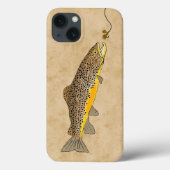 Fischen von Brauner Forelle Case-Mate iPhone Hülle (Rückseite)