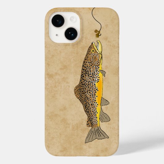 Fischen von Brauner Forelle Case-Mate iPhone Hülle (Rückseite)