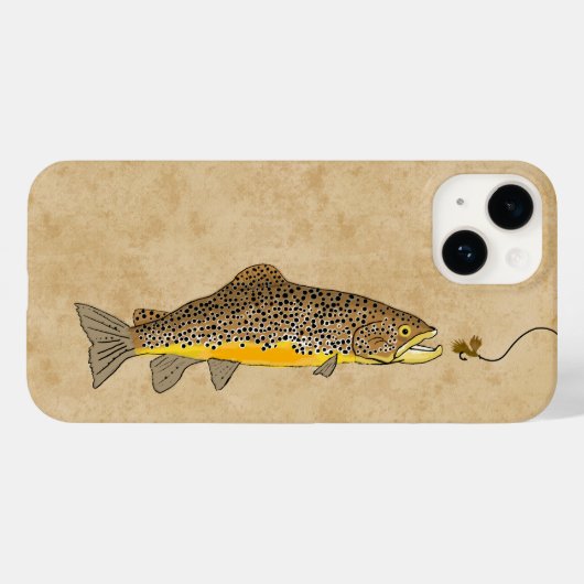 Fischen von Brauner Forelle Case-Mate iPhone Hülle (Rückseite (Horizontal))