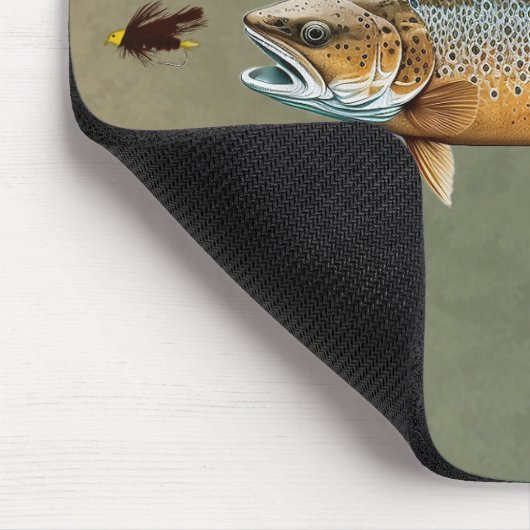 Fischen von Brauner Forelle Mousepad (Ecke)