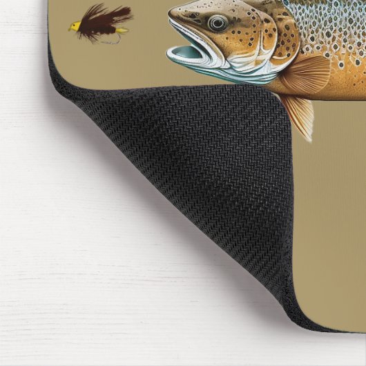 Fischen von Brauner Forelle Mousepad (Ecke)