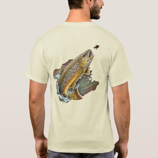 Fischen von Brauner Forelle T-Shirt (Rückseite)