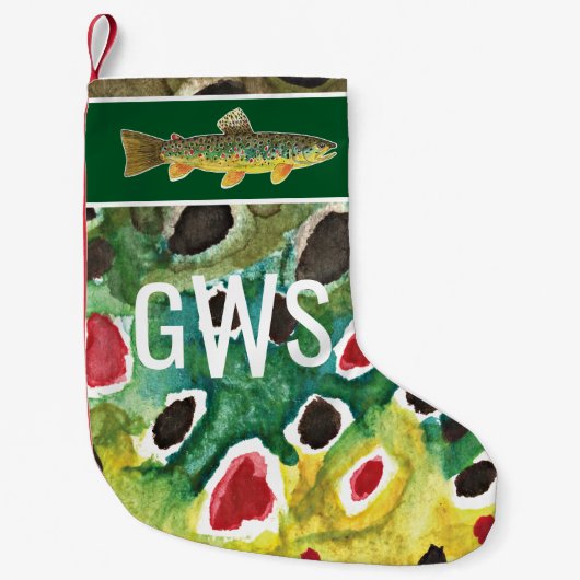 Fischen von Braunforellen seine oder ihre Personal Kleiner Weihnachtsstrumpf (Vorderseite)