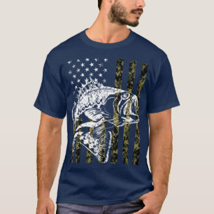 Fischen von Camouflage USA Flagge für Bass Fisherm T-Shirt