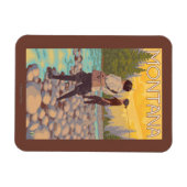 Fischen von Frauen - Montana Magnet (Horizontal)