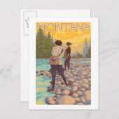 Fischen von Frauen - Montana Postkarte (Vorne/Hinten)