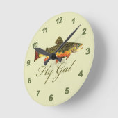 Fischen von Frauen Runde Wanduhr (Winkel)