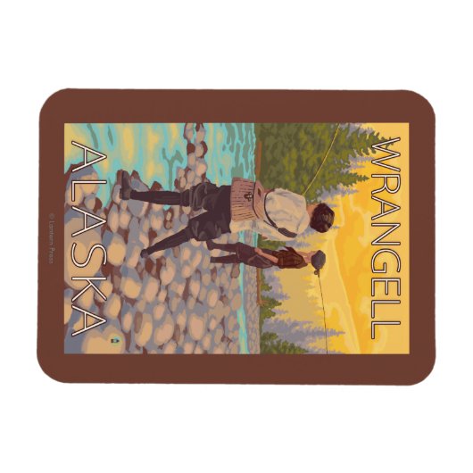 Fischen von Frauen - Wrangell, Alaska Magnet (Horizontal)