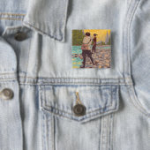 Fischen von FrauenIdahoVintageReiseplakat Button (Beispiel)