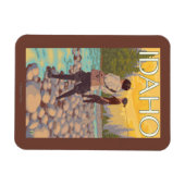 Fischen von FrauenIdahoVintageReiseplakat Magnet (Horizontal)