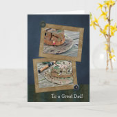 Fischen von Hasen zum Vatertag Karte (Gelbe Blume)