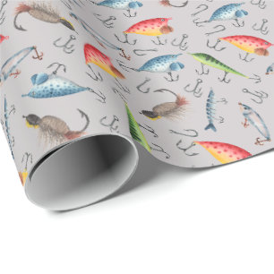 Fischen von Lichgrau Geschenkpapier