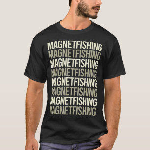 Fischen von Weißem Text T-Shirt