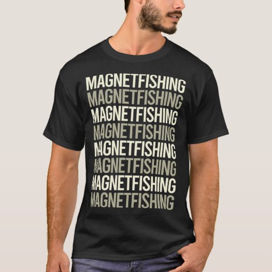Fischen von Weißem Text T-Shirt (Vorderseite)