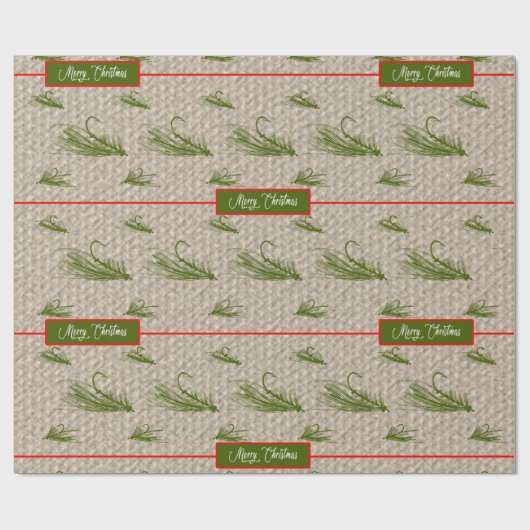 Fischen Weihnachten Geschenkpapier (Flach)
