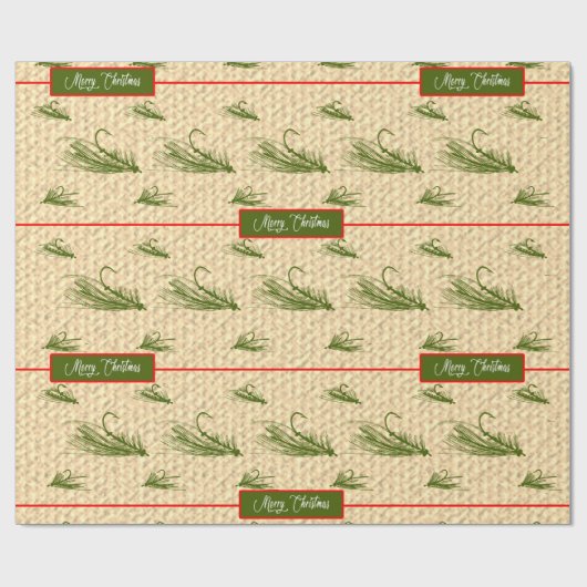 Fischen Weihnachten Geschenkpapier (Flach)
