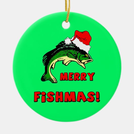 Fischen Weihnachten Keramikornament (Vorne)