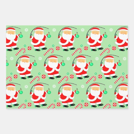 Fischen Weihnachtsgeschenk Wrapping Paper Geschenkpapier Set (Vorderseite)