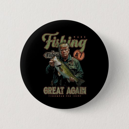 Fischen wieder großartig Funny B Fischen Donald Button (Vorderseite)