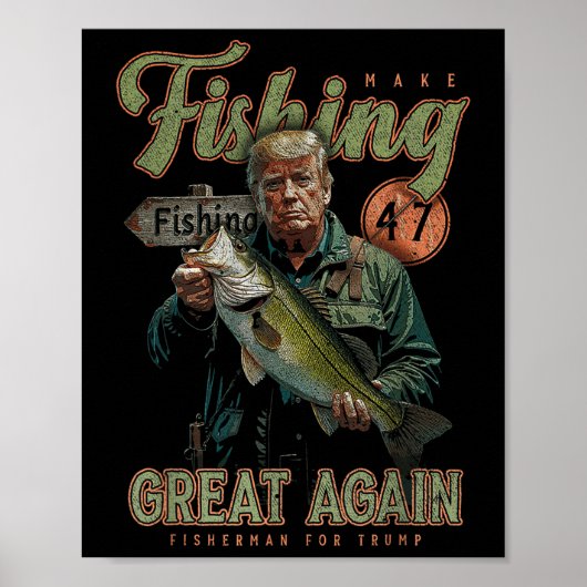 Fischen wieder großartig Funny B Fischen Donald Poster (Vorne)