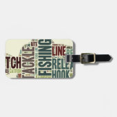 Fischen-Wort-Wolke Gepäckanhänger (Vorderseite horizontal)