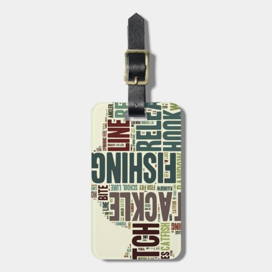 Fischen-Wort-Wolke Gepäckanhänger (Vorderseite vertikal)