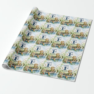 Fischen zum 1. Geburtstag Geschenkpapier