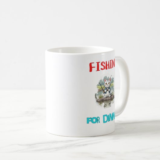 "Fischen zum Abendessen" Kaffeetasse (VorderseiteRechts)