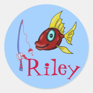 Fischenaufkleber für Riley Runder Aufkleber