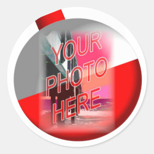 Fischenbobber-Rahmen-Schablone Runder Aufkleber