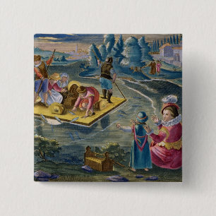 Fischend auf einem See nachts, überziehen Sie 101 Button