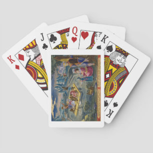 Fischend auf einem See nachts, überziehen Sie 101 Spielkarten