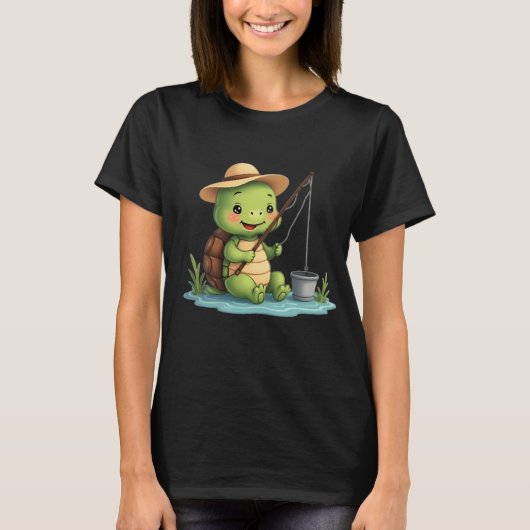 Fischende Schildkröte – Friedliche Schildkröte a T-Shirt (Vorderseite)