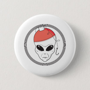 fischender Außerirdischer Kopf Button