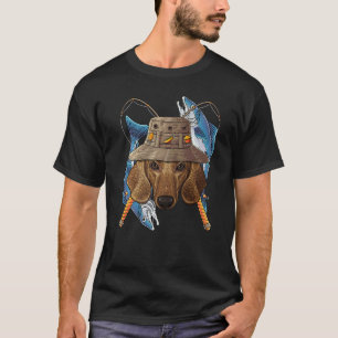 Fischender Dachshund Outdoor Angler Hund Niedlich T-Shirt