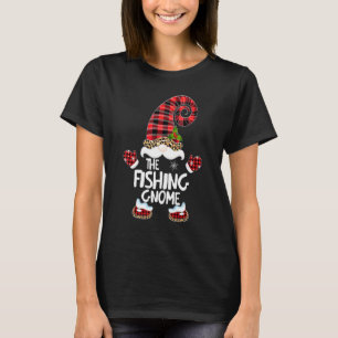 Fischender Gnom Buffalo Kariert passende Familien  T-Shirt